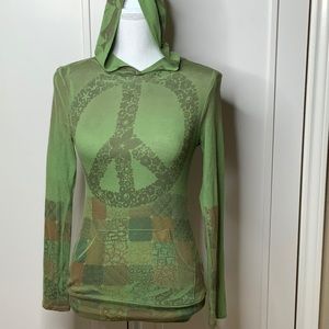Peace symbol hoodie, Size M